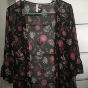 Black Floral Kimono